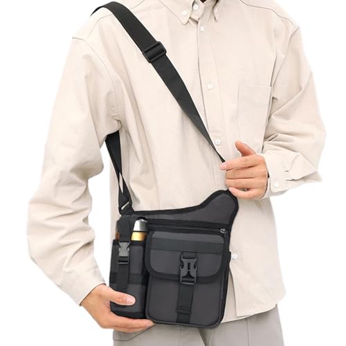 Mihauuke Herren Schultertasche,Outdoor Sport Schultertasche Brustbeutel - Wasserflaschenhalter Wasserdichte Tasche Für Outdoor Fitness Jugendliche Arbeit Camping Wandern Radfahren Reisen von Mihauuke