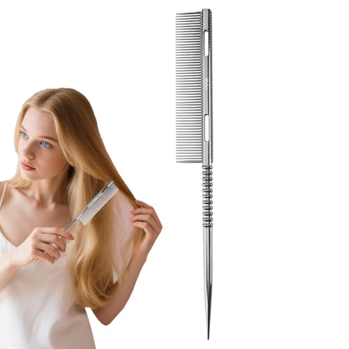 Mihauuke Spitzenschwanzkamm - Metallborsten Volumenbürste | Leichter Wurzelkamm Entwirrung Stylingwerkzeug Für Frauen Mädchen von Mihauuke