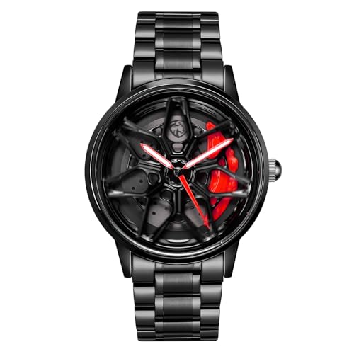 Mihawk Rennuhr Herren - Sportwagen Herrenuhr 3D-Design des Zifferblatts aus Edelstahl - Custom Designer-Uhr von Mihawk