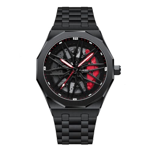 Mihawk Volle Race Watch Herren - Edelstahl 3D Volle Design Uhr Rennuhr Mineralglas - Quarzuhr (X02) von Mihawk