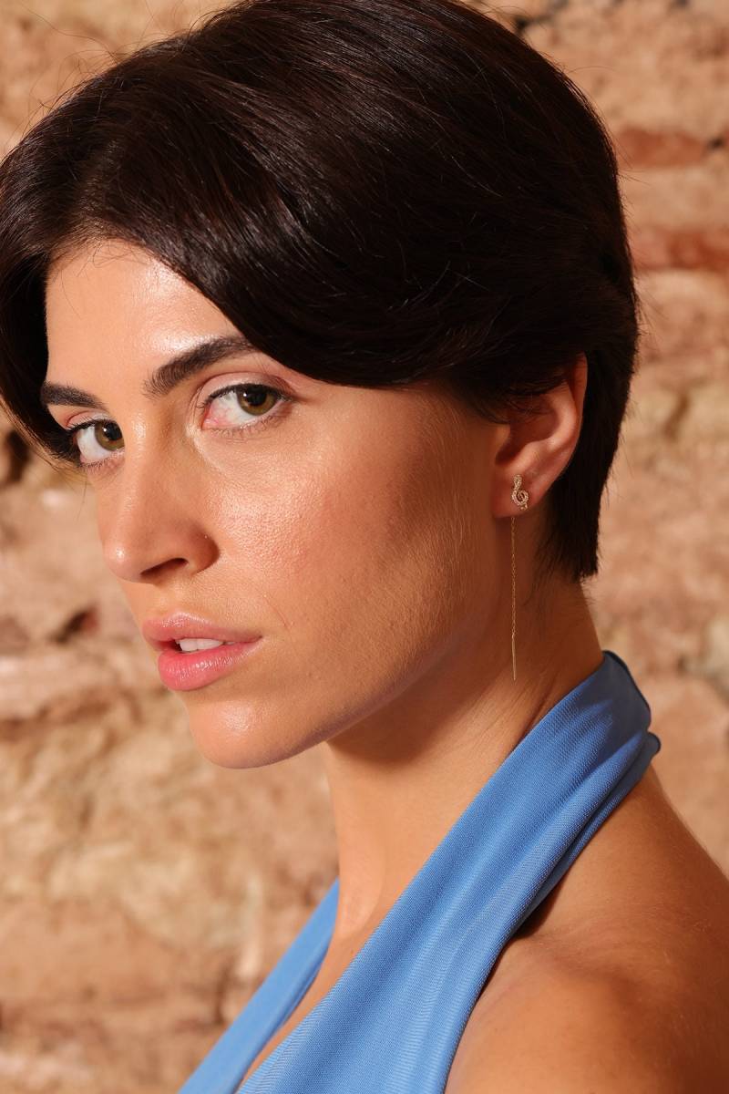 Mihenkler Jewelry 14 Ayar Altın Sol Anahtarı Küpe von MihenklerJewellery