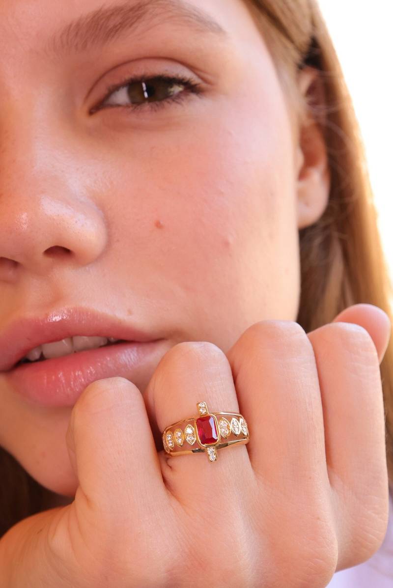 Mihenkler Jewelry 14K Gold Roter Stein Ring Mihenkler Jewelry 14K Gold Roter Stein Ring von MihenklerJewellery