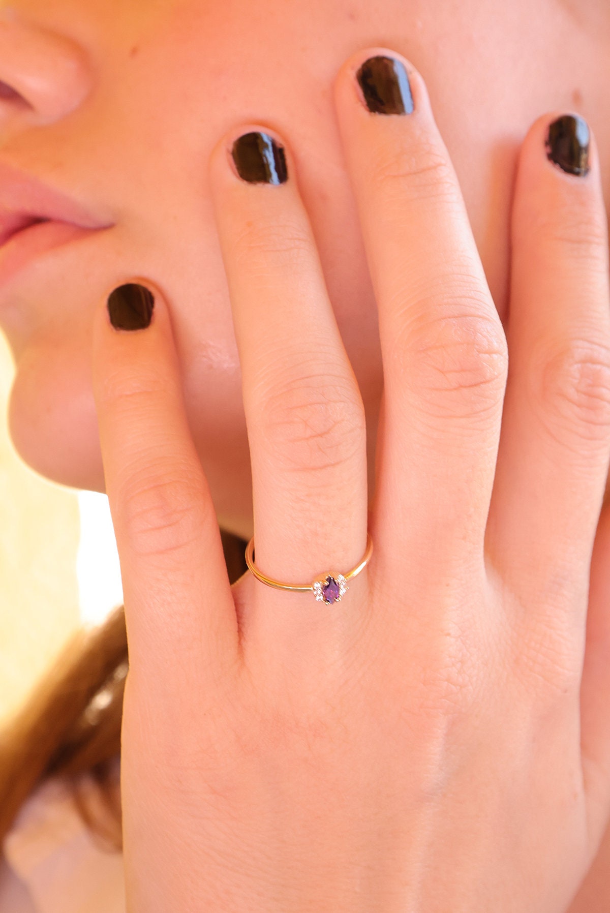 Mihenkler Jewelry 14K Goldring Mit Lila Stein von MihenklerJewellery