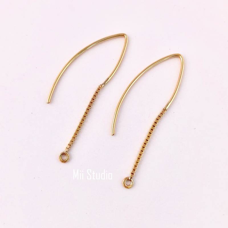 14K Gelb Gold Filled V-Form Ohrhaken Mit 3/4 "Box-Kette 2 Stk E67G 14K Gelb Gold Filled V-Form Ohrhaken Mit 3/4 "Box-Kette 2 Stk E67G von MiiStudio