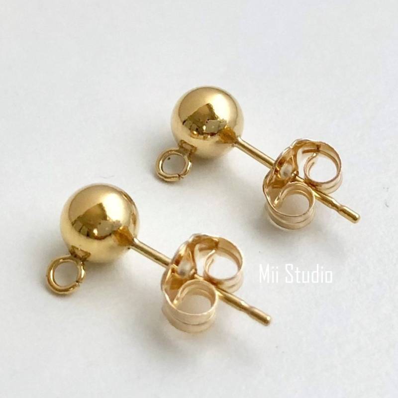 14K Gold Filled Ohrdraht Post Mit Schmetterling Ohrringträger 10 Stück 3mm Kugel Perlen Ohrring E28G 14K Gold Filled Ohrdraht Post Mit Schmetterling Ohrringträger 10 Stück 3mm Kugel Perlen Ohrring E28G von MiiStudio
