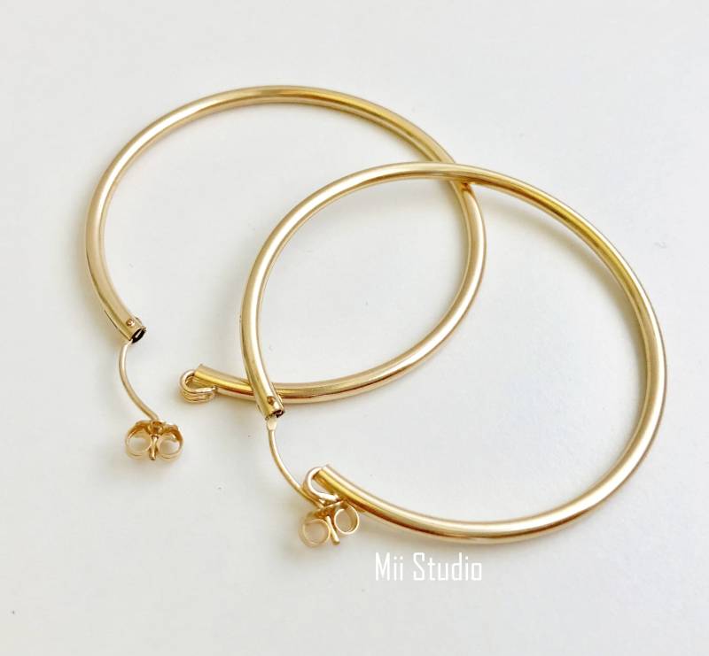 2 Stück 50 Mm "Dicke Eurowire Runde Hoop 14K Gold Fill Ohrring Runder Kreis Schlauch Ohrringe E76G 2 Stück 50 Mm "Dicke Eurowire Runde Hoop 14K Gold Fill Ohrring Runder Kreis Schlauch Ohrringe E76G von MiiStudio