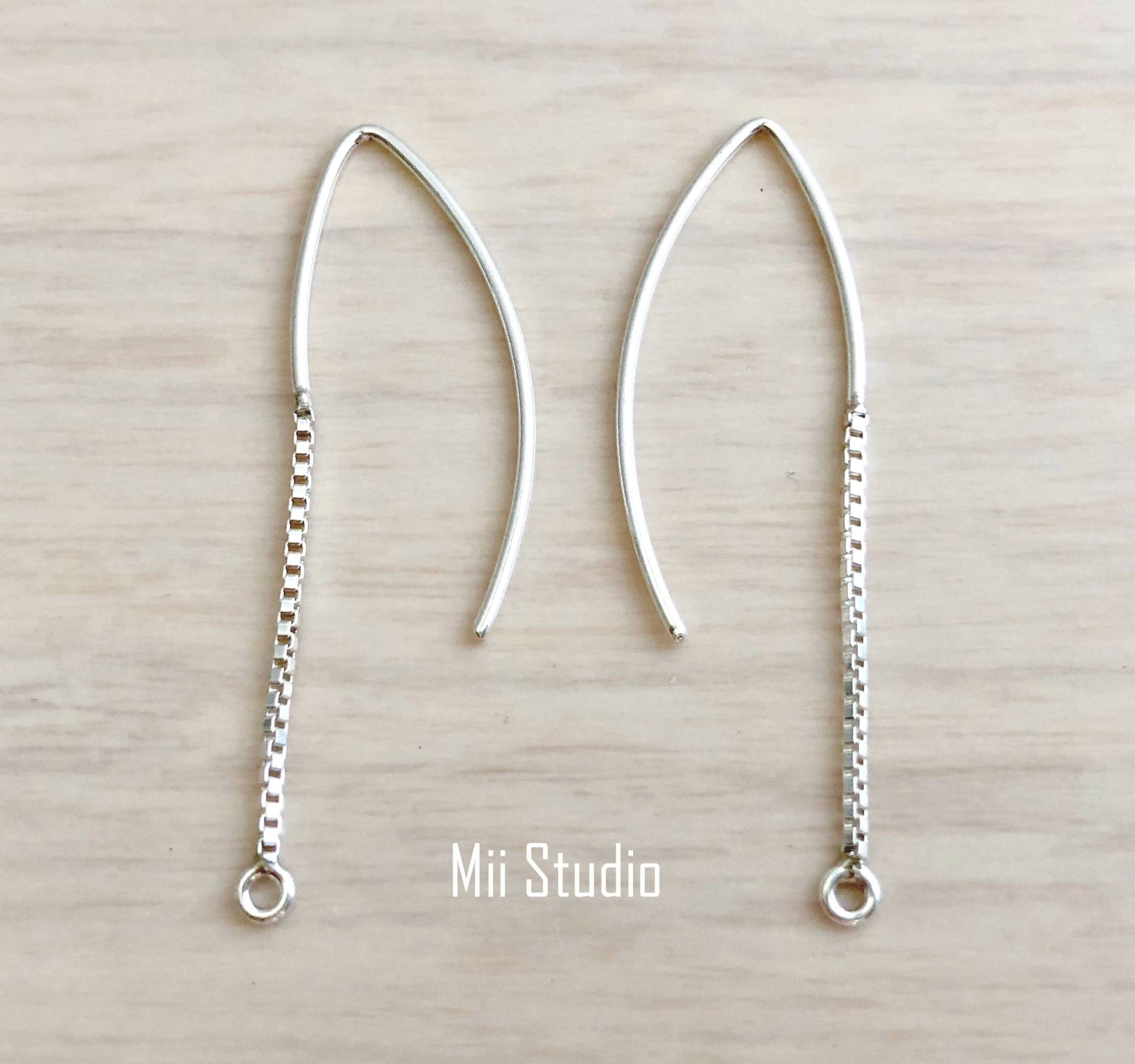 2 Stück Sterling Silber V-Form Ohrhaken Mit 3/4"Kette E67S 2 Stück Sterling Silber V-Form Ohrhaken Mit 3/4"Kette E67S von MiiStudio