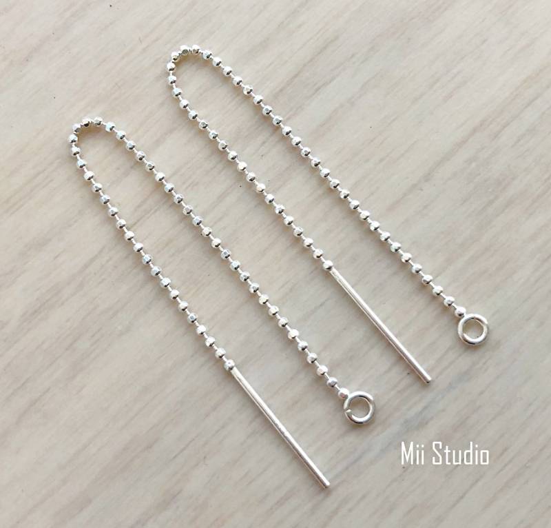 6Stk 10 Stück Sterling Silber Perlen Kette Ohrfaden Ohrring Einfädler E58S von MiiStudio