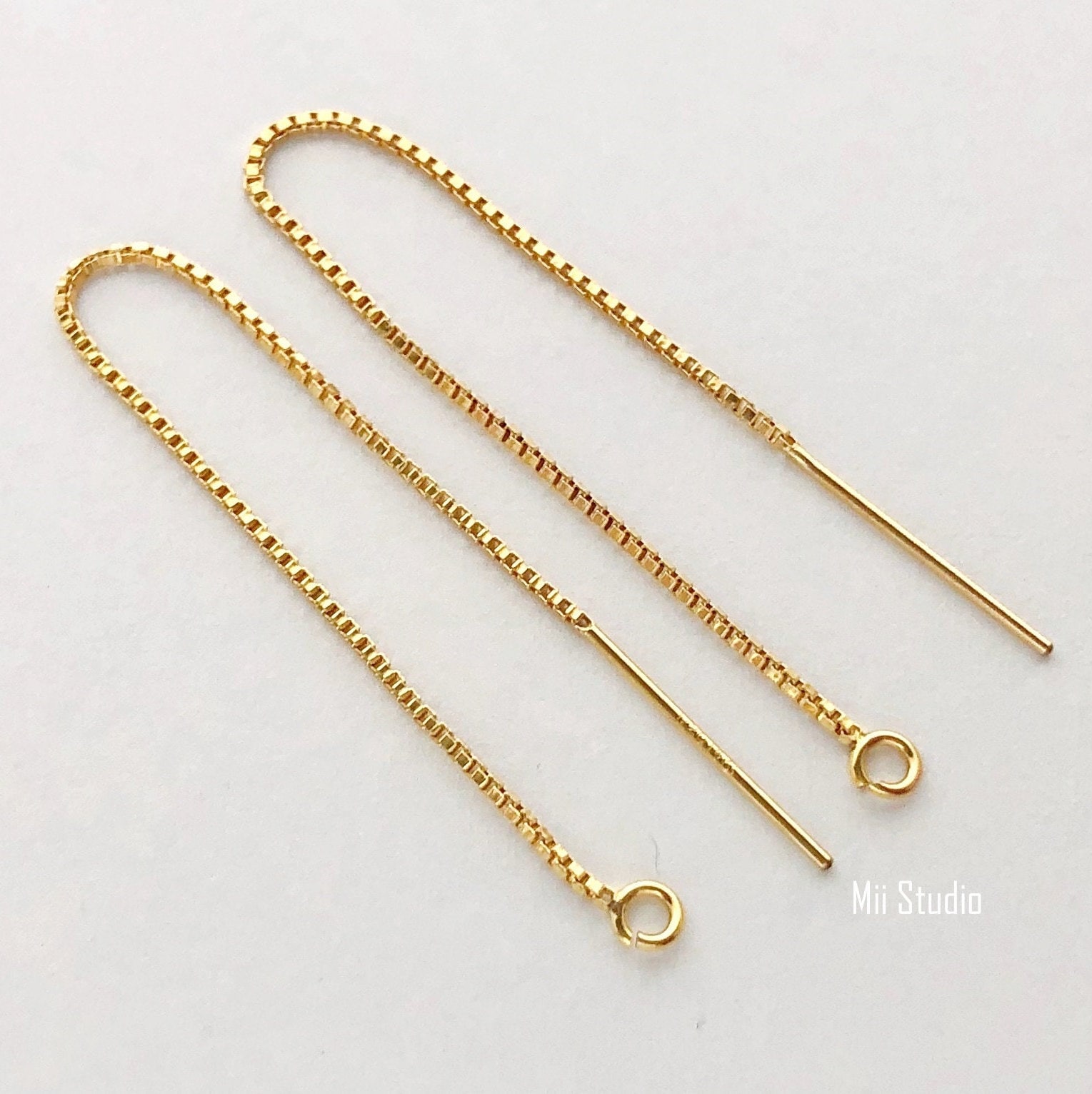 925 Helles Sterling Silber, 14K Gold Fill, Rose Fill Box Kette Ohr Faden Ohrring E14S/ E14G/ E14Rg 925 Helles Sterling Silber, 14K Gold Fill, Rose Fill Box Kette Ohr Faden Ohrring E14S/ E14G/ E14Rg von MiiStudio