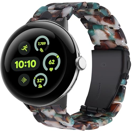 Miimall Harz Uhrenarmband Kompatibel mit Google Pixel Watch 2 Armband, Leichtes Verstellbares Ersatzband für Google Pixel Watch 3 41mm/2/1 Damen Herren, Blau von Miimall
