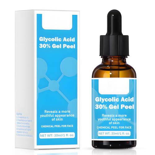 Glycolic Acid Peeling Gesicht, 30% Glycolic Acid Gel, Sanftes Hautpeeling, Acide Glycolique Feine Linien und Falten, Peeling Gel Gesicht Frauen und Männer-30ml von Miioto