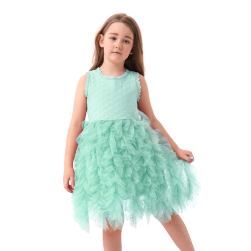 Miipat Baby Girls Kleid Tüll Ärmellose Kleinkind Mädchen Prinzessin Kleider Rüschen Tutu Stickerei Festliches Geburtstags Blumenmädchenkleider Mintgrün 140 6-7 Jahre Miipat Baby Girls Kleid Tüll Ärmellose Kleinkind Mädchen Prinzessin Kleider Rüschen Tutu Stickerei Festliches Geburtstags Blumenmädchenkleider Mintgrün 140 6-7 Jahre von Miipat