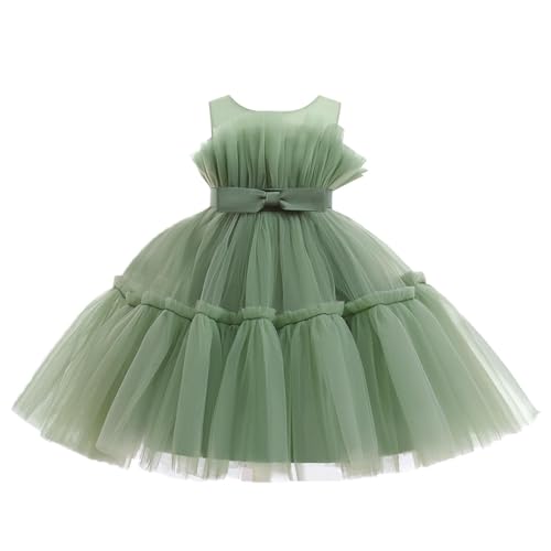 Miipat Baby Mädchen Kleid Ärmellos Kleinkind Tülle Prinzessin Kleider für Party Geburtstag Hochzeit Grün 80 12-18 Monate von Miipat