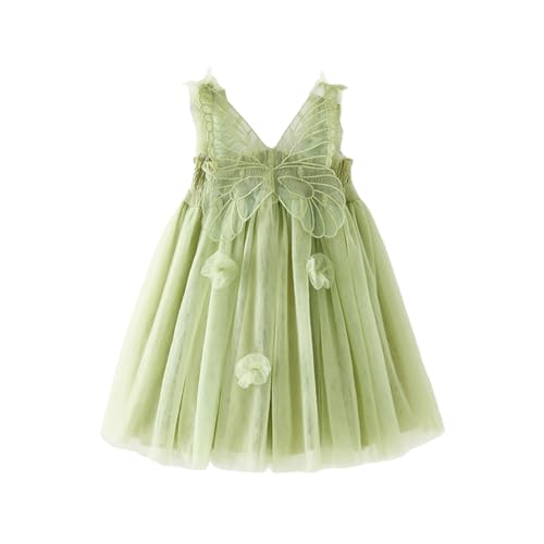 Miipat Baby Mädchen Kleid Ärmellos Schmetterling Prinzessin Tüllkleid Kleinkind Mädchen Blumenmädchenkleider Hochzeit Geburtstag Partykleid Grün 73 9-12 Monate von Miipat