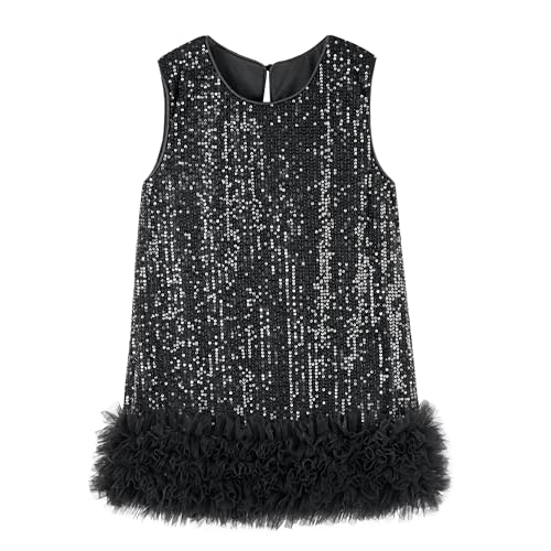Miipat Baby Mädchen Kleid Pailletten Tüll Kleinkind Mädchen Kleider Elegante Prinzessin Kinder Kleid für Geburtstagsfeier Hochzeit（Schwarz 100 2-3 Jahre） von Miipat