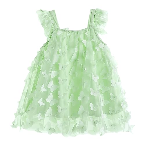 Miipat Baby Mädchen Kleid Sommer Schmetterlingsärmel Festlich Prinzessin Tüllkleid Grün 80 12-18 Monate von Miipat