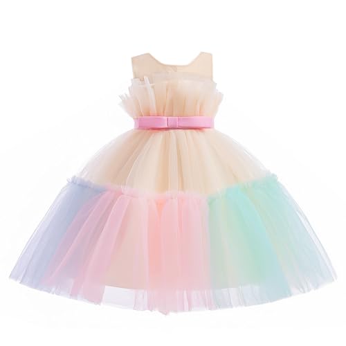 Miipat Baby Mädchen Kleid Tüll Ärmellose Kleinkind Mädchen Prinzessin Party Geburtstags Kleid Hochzeit Baby Blumenmädchenkleid 90 18-24 Monate von Miipat