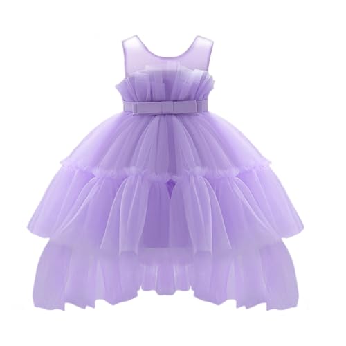 Miipat Baby Mädchen Kleid Tüll Ärmellose Kleinkind Mädchen Prinzessin Party Geburtstags Kleid Hochzeit Baby Blumenmädchenkleid Violett 70 6-12 Monate von Miipat