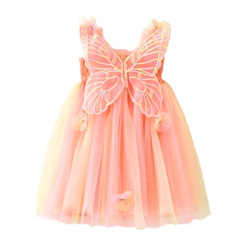 Miipat Baby Mädchen Kleid Tüll SchmetterlingSommer Ärmellose Kleinkind Mädchen Prinzessin Blumenkleider Hochzeitsfeier Geburtstags Kleid für Mädchen 73 9-12 Monate von Miipat
