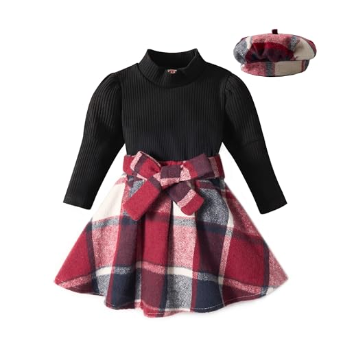 Miipat Baby Mädchen Kleidung Set Kleinkind Mädchen 3pcs Outfits Set Lange Ärmel Pullover Tops mit Mini Rock Sets Herbst Winter Bekleidungsets Mädchen Kleider 100 18-24 Monate Miipat Baby Mädchen Kleidung Set Kleinkind Mädchen 3pcs Outfits Set Lange Ärmel Pullover Tops mit Mini Rock Sets Herbst Winter Bekleidungsets Mädchen Kleider 100 18-24 Monate von Miipat