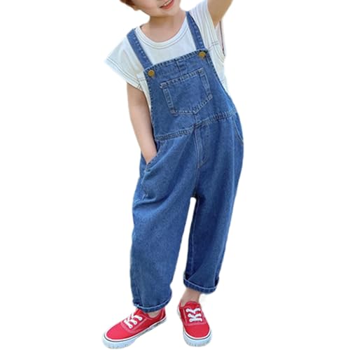 Miipat Kleinkind Mädchen Denim Overalls Kleine Jungen Mädchen Jeans Jumpsuit mit Verstellbaren Hosenträgern 1pcs Denim Latzhose für Kinder 100 3-4 Jahre von Miipat