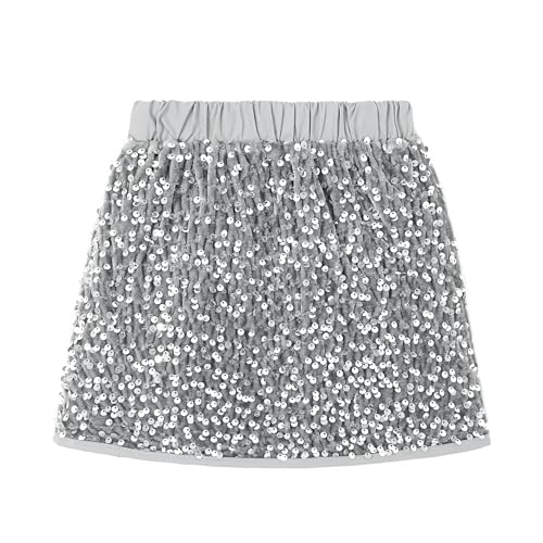 Miipat Mädchen Pailletten Röcke Kleinkinder Mädchen Mini Rock Glitzernde Mode Tanz Geburtstag Prinzessin Party Kinder Skorts für Mädchen 120 4-5 Jahre von Miipat