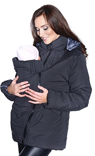 Mija / 3 in1 Tragejacke Umstandsjacke für Tragetuch Winterjacke für Beide 1108A (XL, Schwarz) von Mija Arts