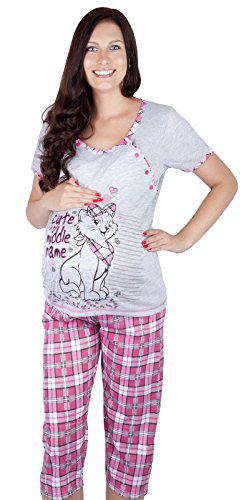 Mija - 2 in 1 Stillpyjama/Stillschlafanzug/Umstandspyjama 2057 (XXL / 44, Rosa) von Mija Arts