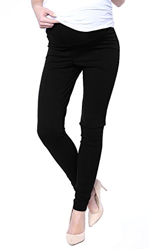 Mija - Elegante Damen Slim Umstandshose mit Bauchband 1046 (EU34 / XS, Schwarz) von Mija Arts