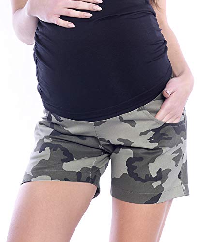 Mija - Kurze Jeans Umstandsshorts/Umstandshose mit Bauchband für Sommer 9037 (44, Moro) von Mija Arts