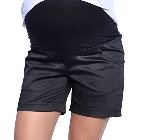 Mija - Kurze Umstandsshorts/Umstandshose mit Bauchband für Sommer 3087 (46, Schwarz) von Mija Arts