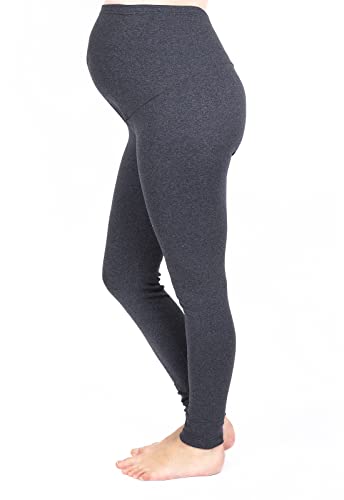 Mija - Lange Umstandsleggings/Leggings warme für den Winter/Baumwolle 3006 (L, Dunkegrau) von Mija Arts