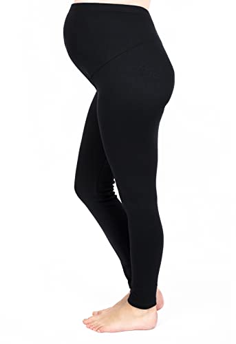 Mija - Lange Umstandsleggings/Leggings warme für den Winter/Baumwolle 3006 (L, Schwarz) von Mija Arts