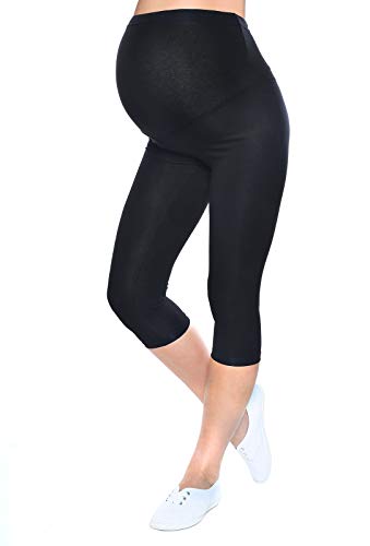 Mija - Qualität Komfortable UmstandsLeggings für Schwangere Capri 3/4 Leggings 1041 (M/L, Schwarz) von Mija Arts