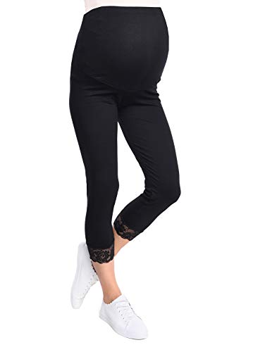 Mija - Umstandsleggings für Schwangere Capri 3/4 Hose Leggings 3005 (M, Schwarz) von Mija Arts