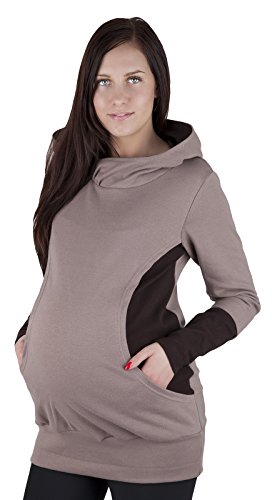 Mija - Umstandsmode/- 2 in1 Stillpullover & Umstandspullover Stilltop 3078A (44/XXL, Braun/Cappuccino) von Mija Arts