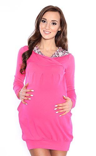 Mija - Umstandsmode / - 2 in1 Stillpullover & Umstandspullover Stilltop 7102A (S/M, Rosa) von Mija Arts