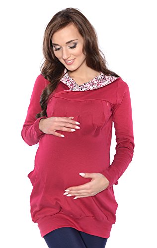 Mija - Umstandsmode / - 2 in1 Stillpullover & Umstandspullover Stilltop 7102A (S/M, Wine rot) von Mija Arts