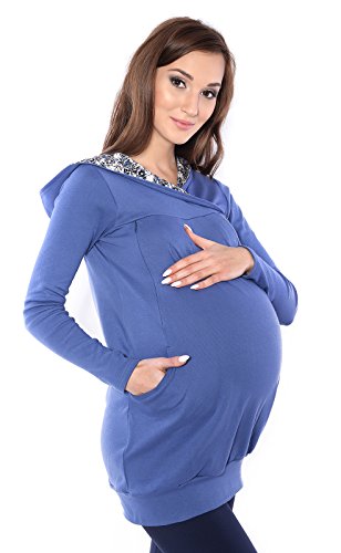 Mija - Umstandsmode / - 2 in1 Stillpullover & Umstandspullover Stilltop 7102A (XXL, Blau) von Mija Arts