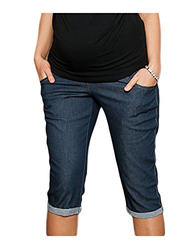 Mija - Umstandsmode / Capri Umstandshose Denim Caprihose 9046 (34/XS, Dunkelblau) von Mija Arts