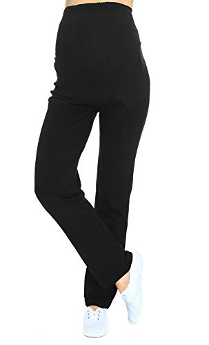 MijaCulture Schwangerschaftshose/Yogahose mit extra Bauch-Panel/Umstandsmode 3010 (L, Schwarz) von MijaCulture