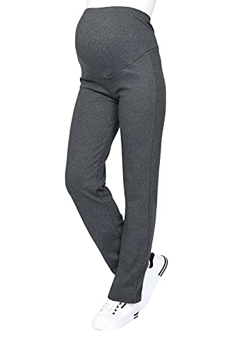 MijaCulture Schwangerschaftshose/Yogahose mit extra Bauch-Panel/Umstandsmode 3010 (M, Dunkegrau) von MijaCulture