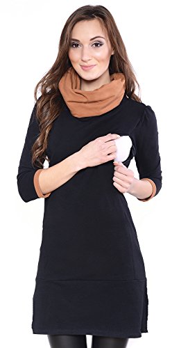 Mija - 2 in1 Elegant Stilltunika & Umstandstunika/Still-Pulli Lady 7130 (EU42 / XL, Schwarz) von MijaCulture