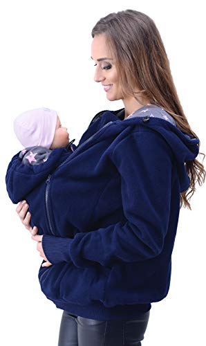 Mija - 3in1 Tragejacke, Umstandsjacke Tragepullover für Tragetuch für Babytrage 4047 (EU44 / XXL, Dunkelblau) von MijaCulture