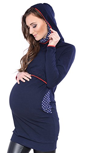 Mija - Umstandsmode / 2 in1 Elegant Stillpullover & Umstandspullover Ellie 7129 (EU36 / S, Dunkelblau) von MijaCulture