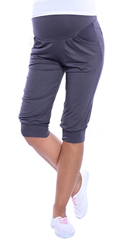 Mija - Umstandsmode Relaxed Capri Umstandshose Caprihose 4037 (EU36 / S, Graphite) von MijaCulture