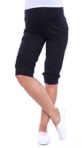 Mija - Umstandsmode Relaxed Capri Umstandshose Caprihose 4037 (EU46 / M, Schwarz) von MijaCulture