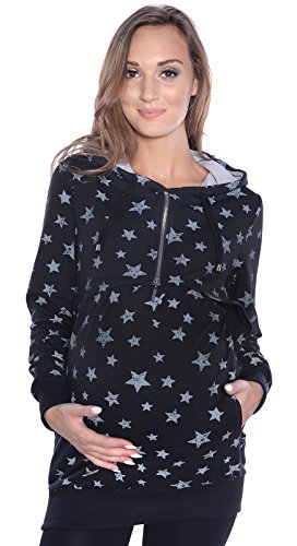 Mija - Umstandsmode / 2 in1 Stillpullover & Umstandspullover 4051 (EU42 / XL, Schwarz) von Mija Arts