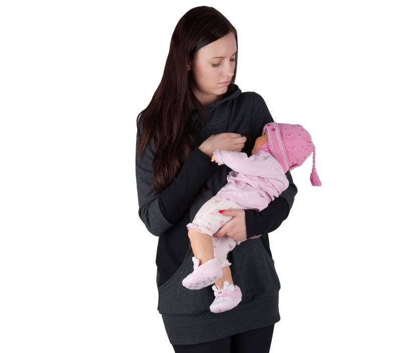 Mija - 2 in 1 Mutterschaft Und Pflege Sweatshirt Pullover 3078A Graphit Mija - 2 in 1 Mutterschaft Und Pflege Sweatshirt Pullover 3078A Graphit von MijaCulture