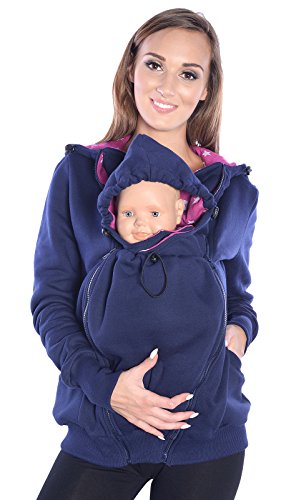 Mija - 3in1 Tragejacke, Umstandsjacke Tragepullover für Tragetuch für Babytrage 4046 (EU42 / XL, Dunkelblau) von MijaCulture